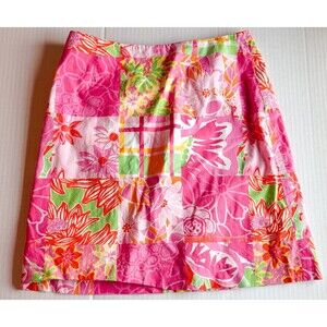 Lilly Pulitzer Patchwork Floral Skirt Size 4
